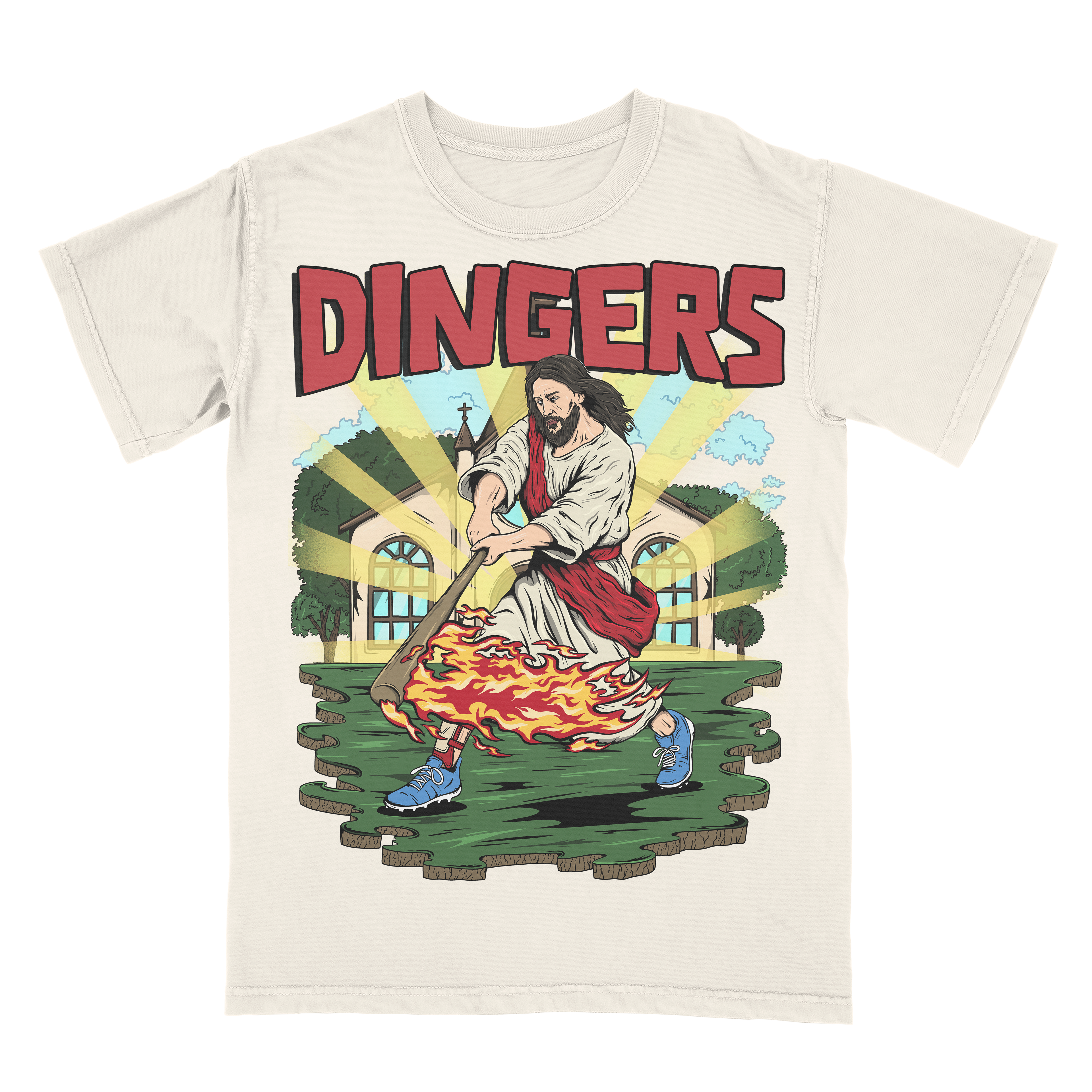 Jesus Hits Dingers Limited Edition Christian Baseball Graphic T-Shirt