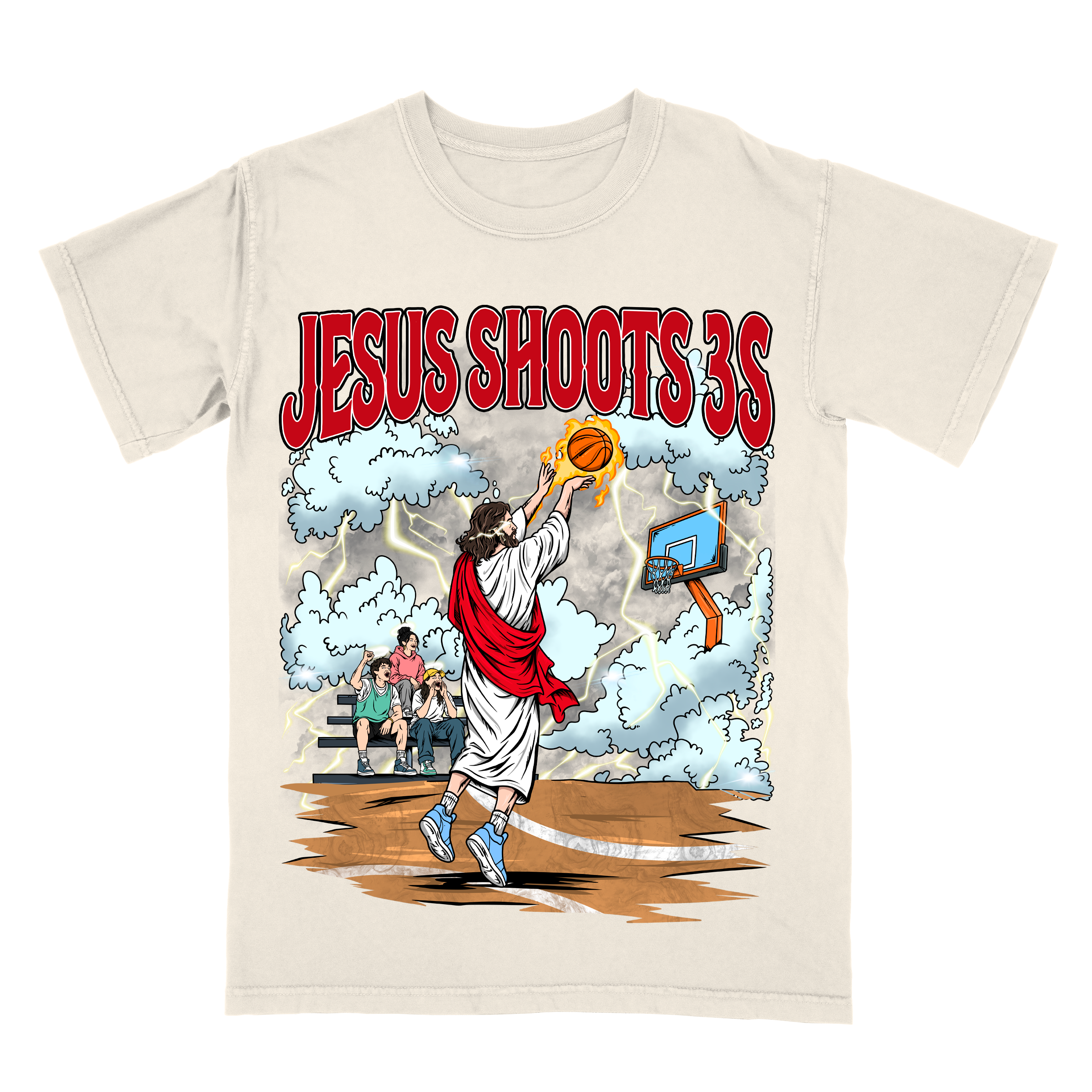 Jesus Shoots 3s Limited Edition Christian Basketball Graphic T-Shirt