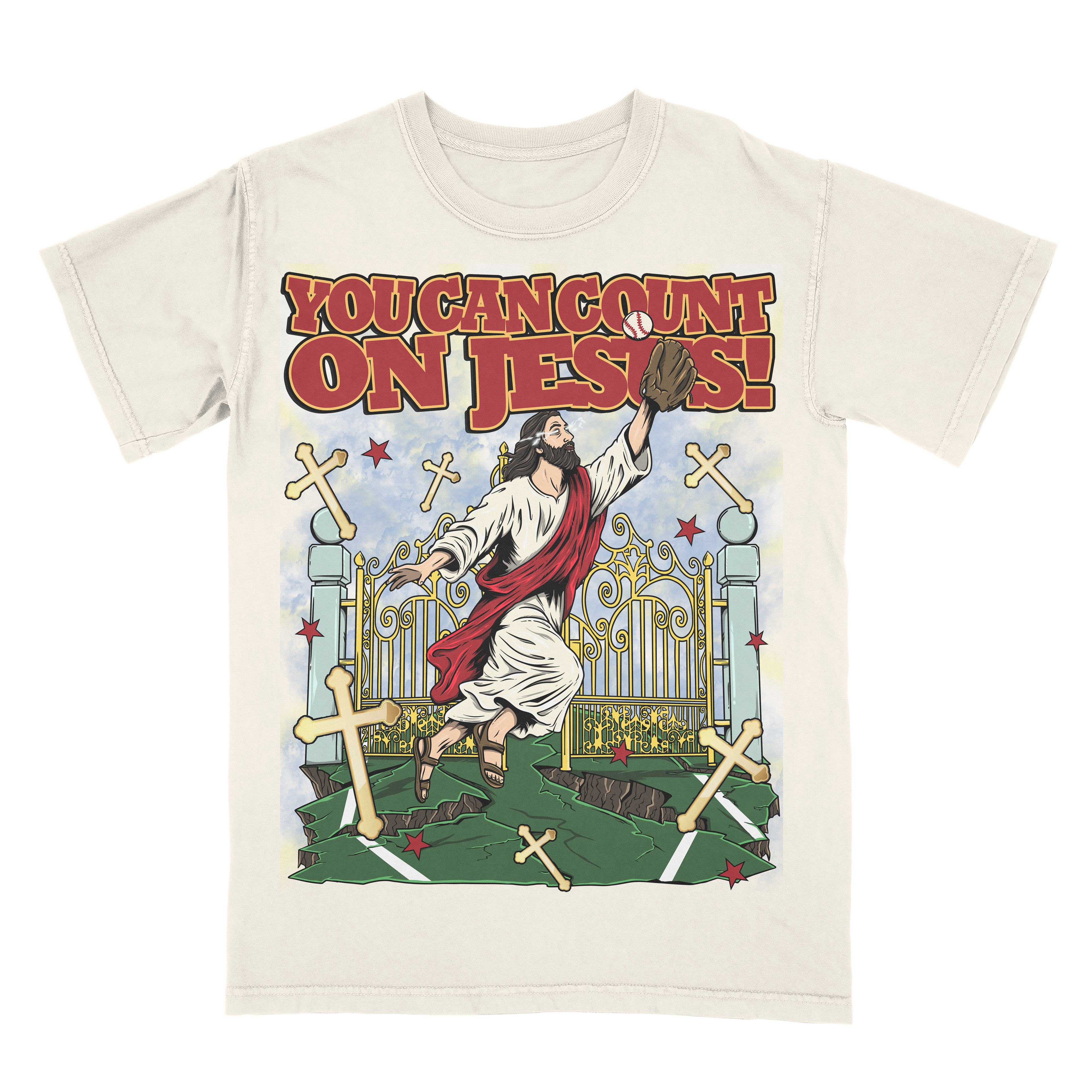 You Can Count On Jesus! Limited Edition Christian Baseball Graphic T-Shirt